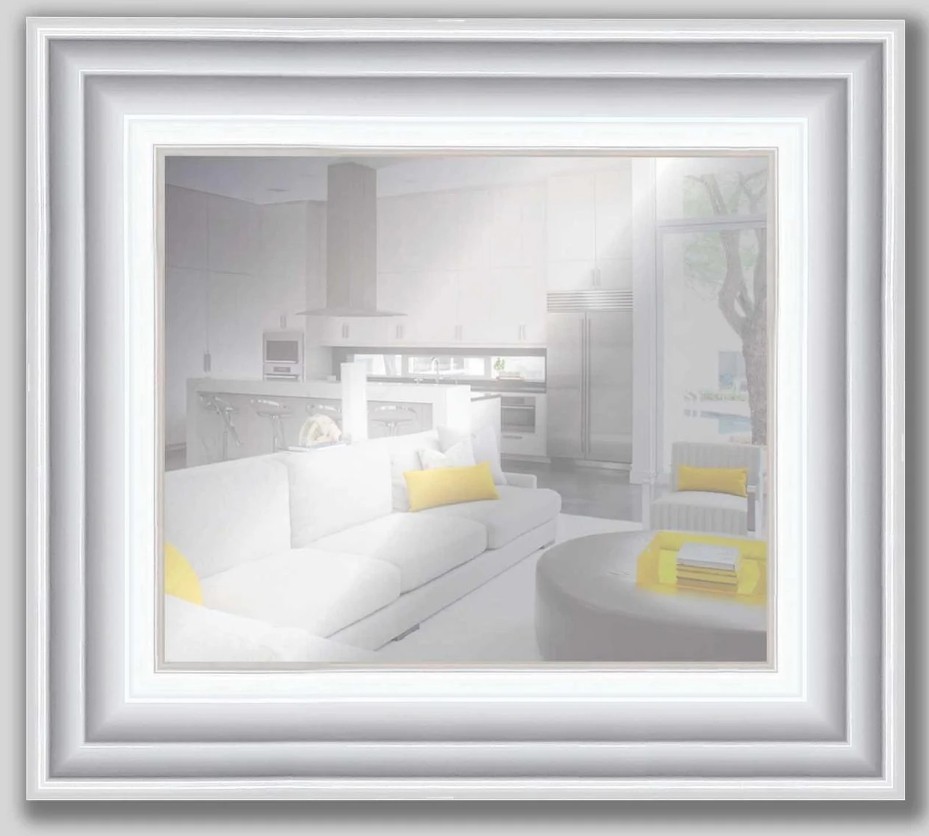 

Зеркало в раме настенное в ванную DecorFrom White glossy 50х50 см белый
