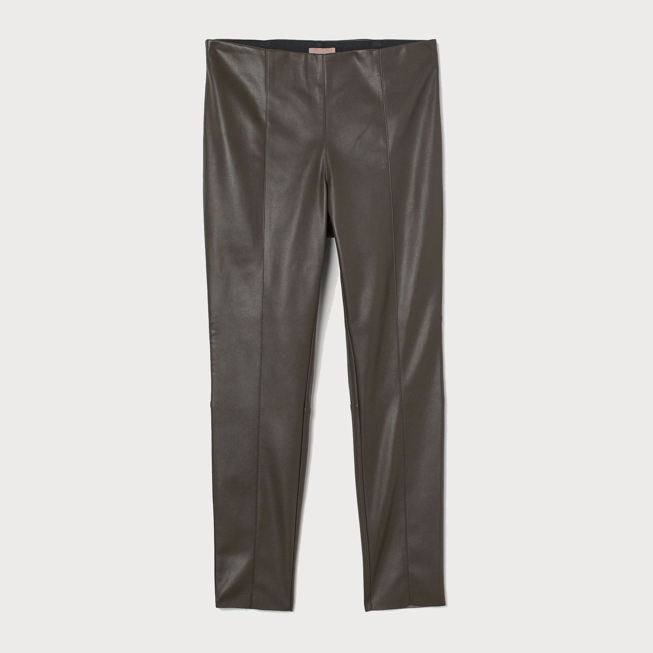 

Брюки из искусственной кожи H&M 2803-8170150 48 Темно-зеленые