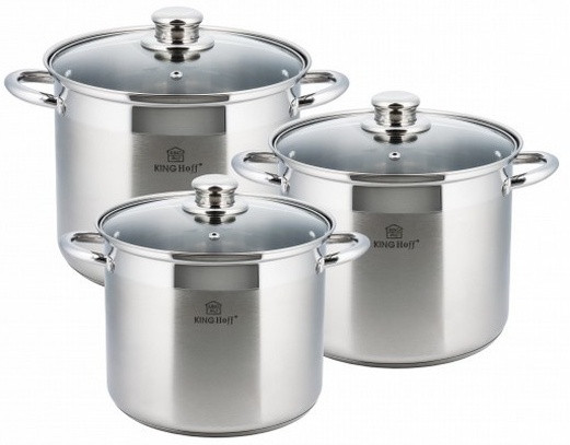 

Посуда stock pot KingHoff 6предметовKH-4310 (5.6л; 7.2л; 9.0л)