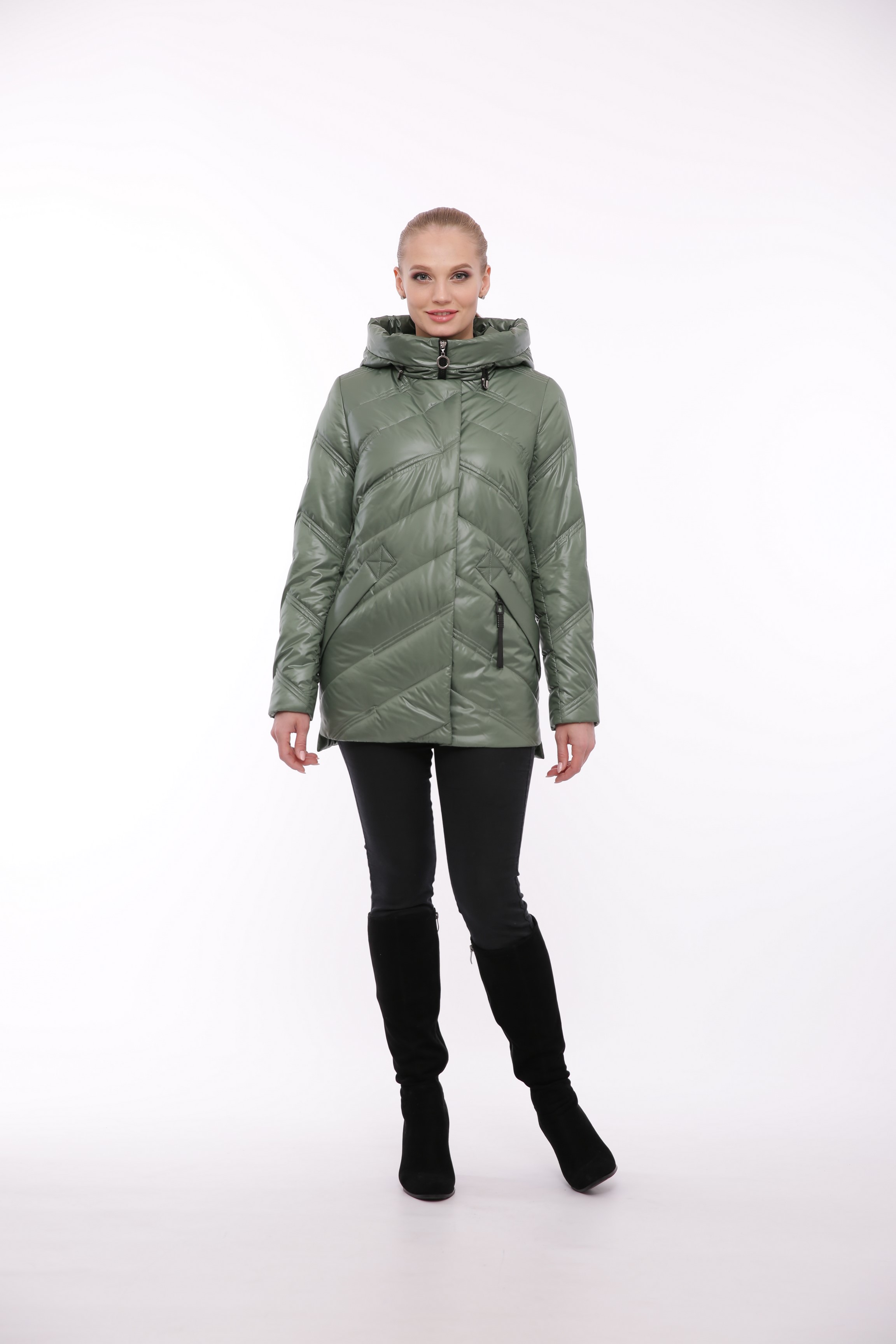 

Женская демисезонная куртка Rolana Адель 087-11-50 50 Оливка