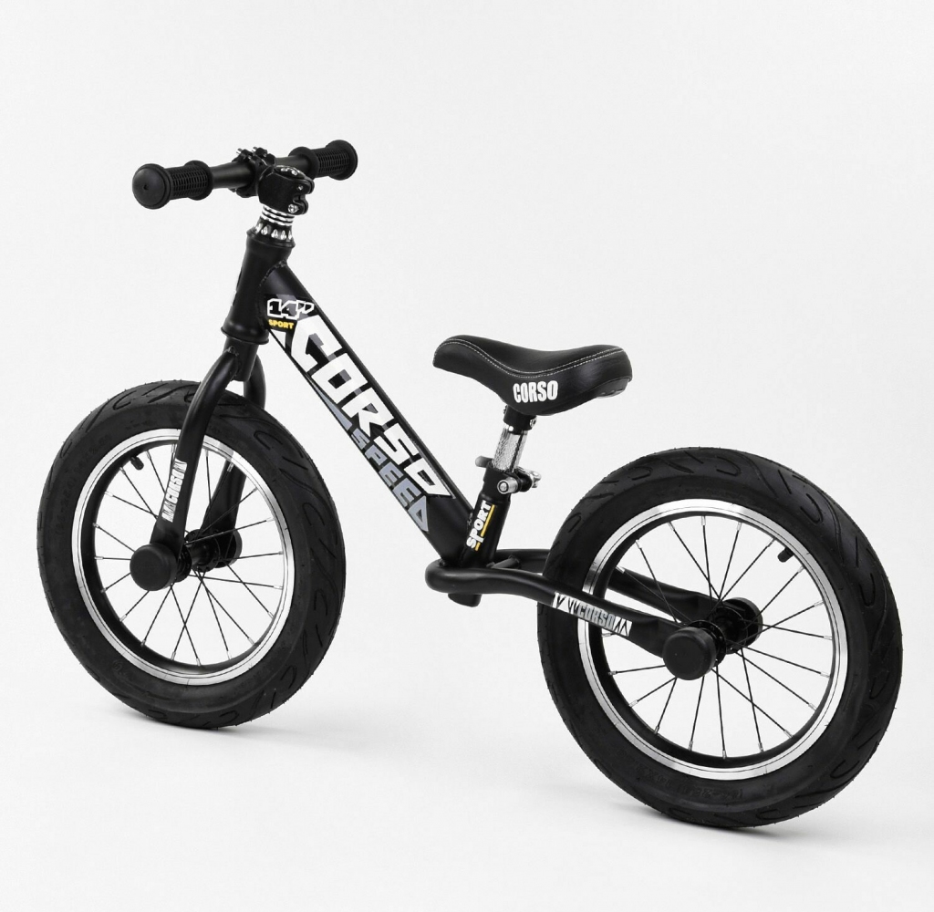 

Беговел Corso Speed Sport 65474 колеса надувные 14, черный