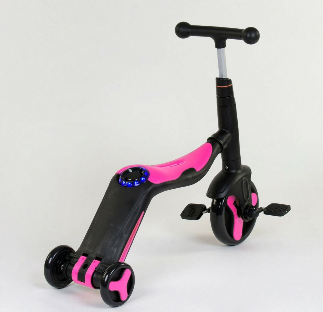 

Cамокат-велобег-велосипед 3 в 1 Best Scooter JT 70708, свет, 8 мелодий, розовый