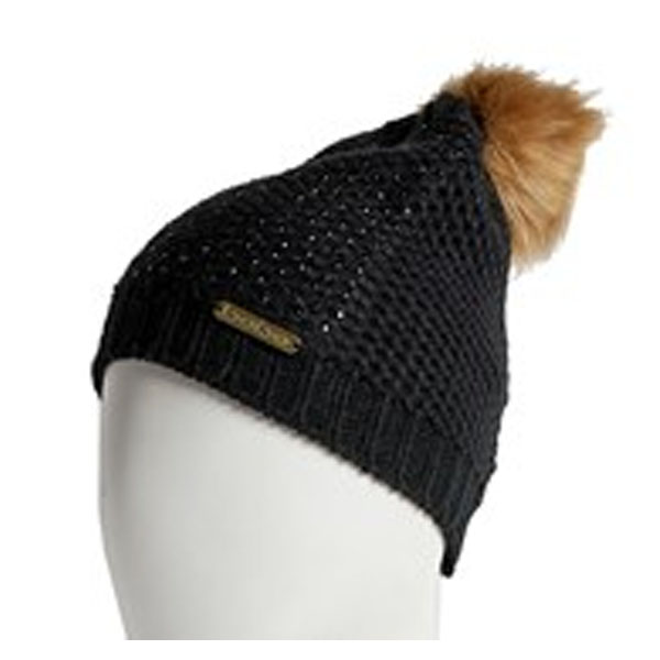 

Женская шапка Womens Rhinestone Honeycomb Beanie черная One Size by BEBE
