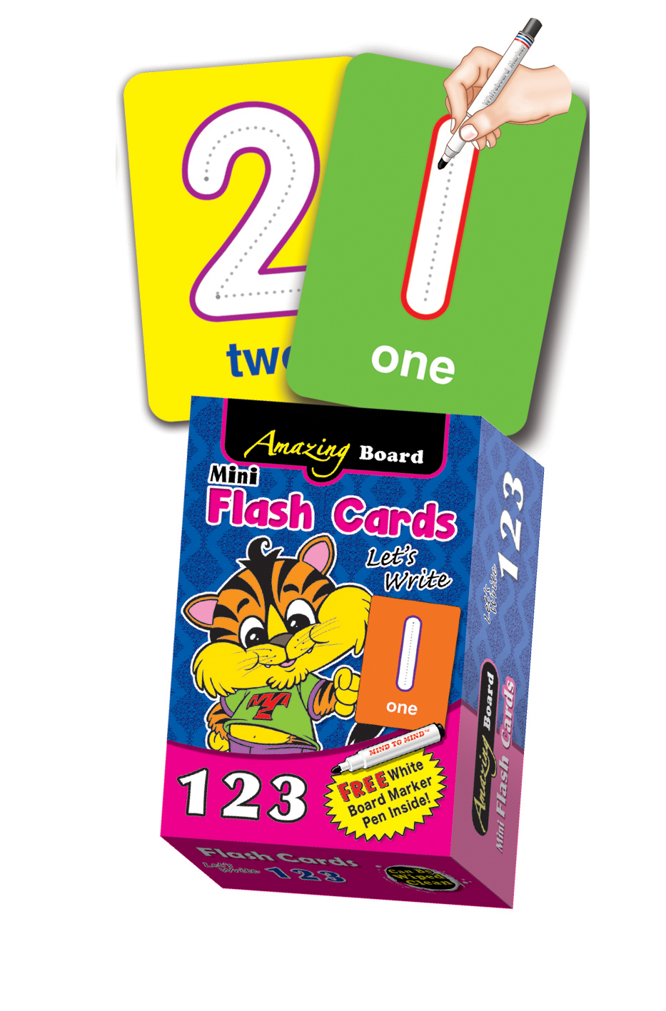 

Amazing Board Mini Flash Cards Numbers 123 (with marker pen) - - 95554309011935