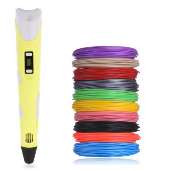 

3D-ручка для рисования c LCD дисплеем 3D Pen 2 ABC и PLA Желтый TRG-65215