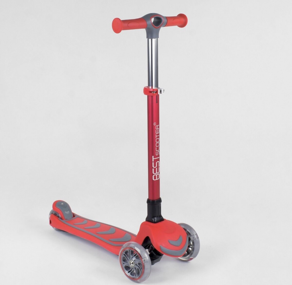 

Детский самокат Best Scooter (92606) со световым эффектом, складной алюминиевый руль, красный