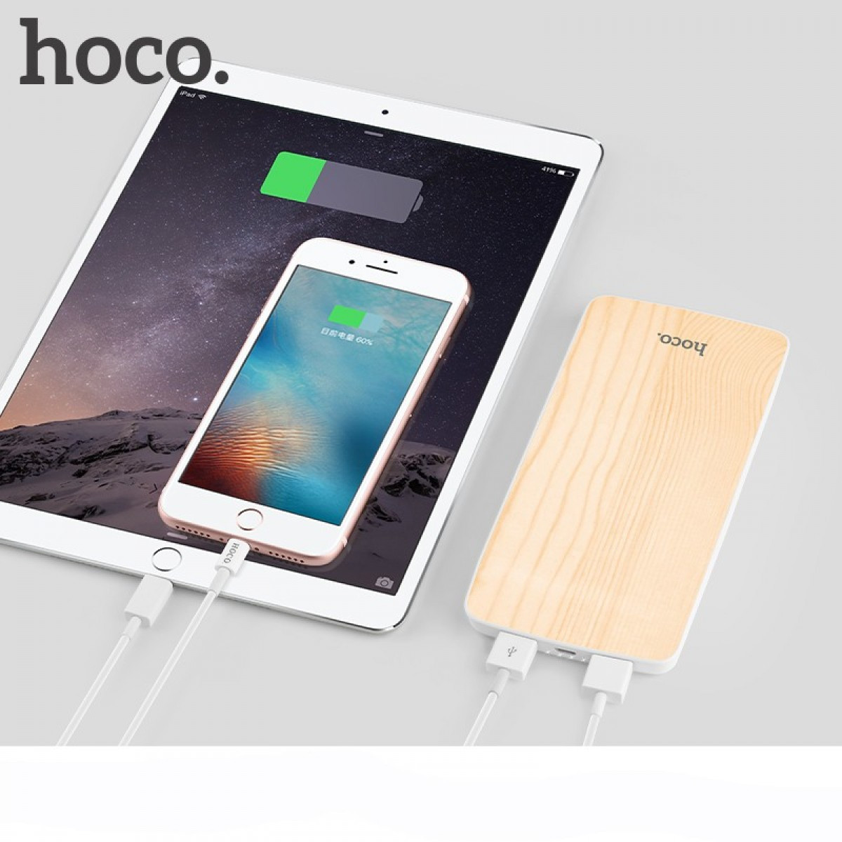 

Портативное зарядное устройство Hoco J5 Wooden 8000mAh Walnut