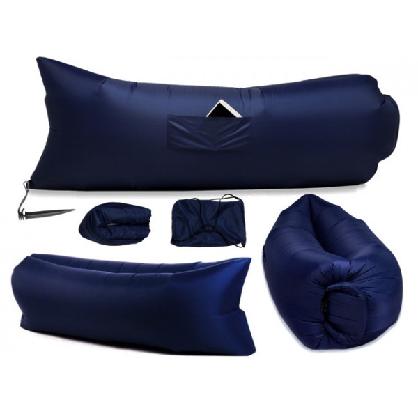 

Надувной прочный матрас-гамак лежак аэродиван 2,4м Original Dark Blue