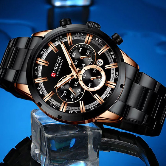 

Часы наручные Curren 8355 Black -Cuprum