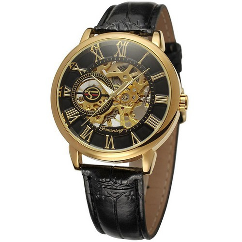 

Часы наручные Forsining 8099 Black-Gold-Black