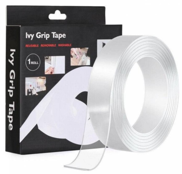 

Многоразовая крепежная гелиевая лента Ivy Grip Tape /5 м Сверхсильная клейкая