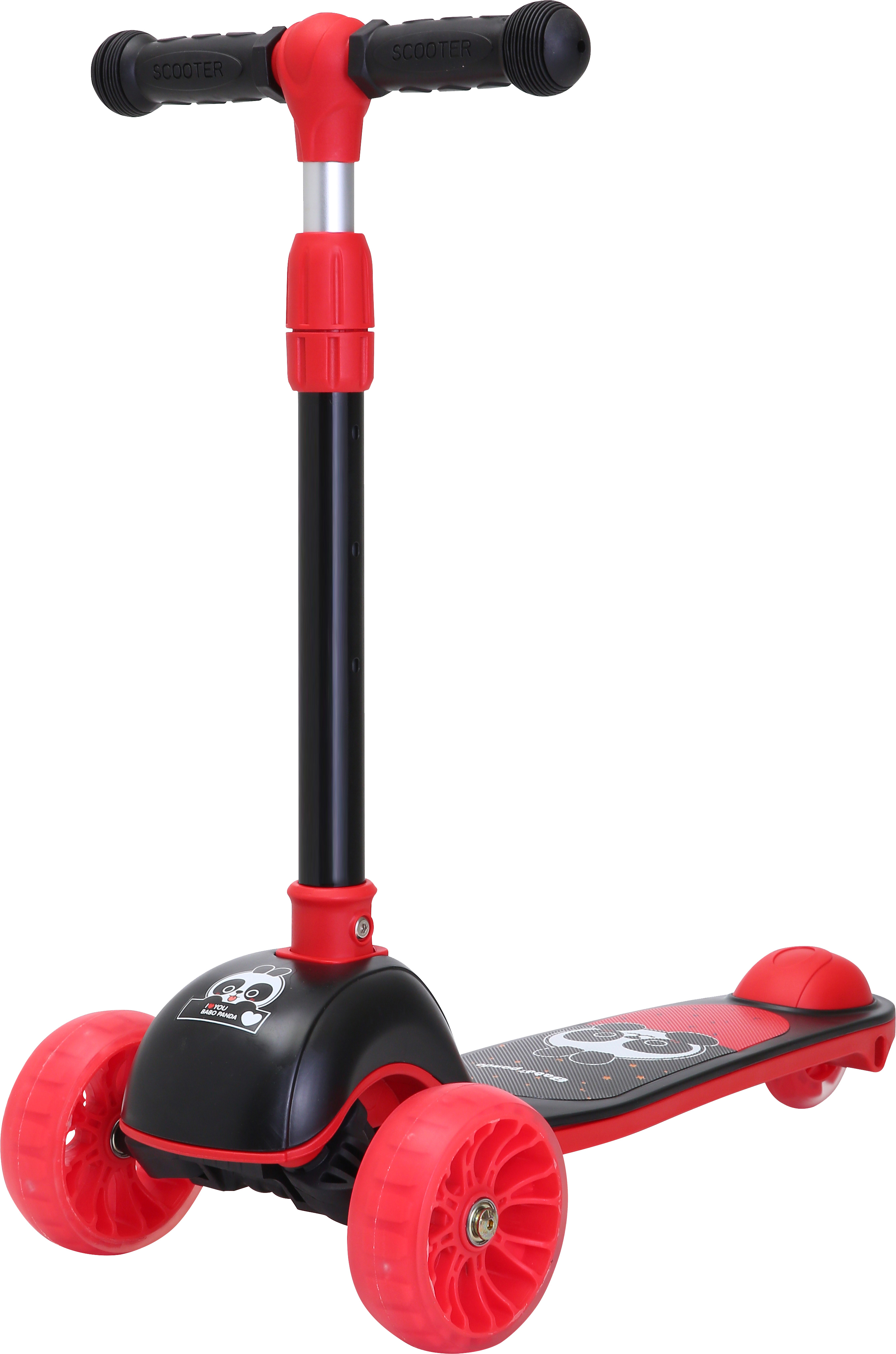 

Самокат Daddychild Красно-черный с подсветкой колес (TOYSHD-007-Red-Black)