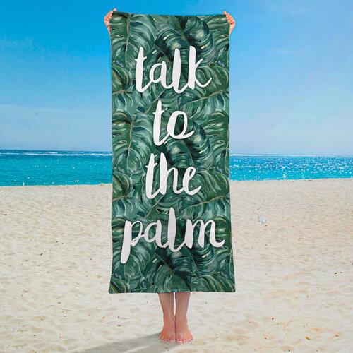 

Пляжное полотенце большое с принтом Talk to the palm