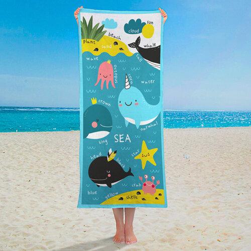 

Пляжное полотенце большое с принтом Sea