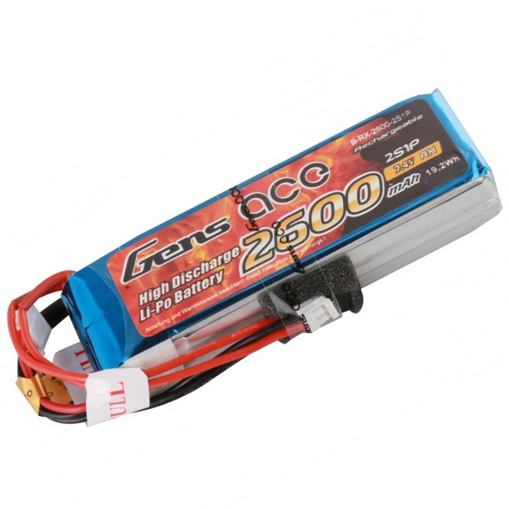 

Аккумулятор Gens Ace LiPO 7,4В 2600мАч 2S 1С 92х29х16мм 97г Futaba (B-RX-2600-2S1P)