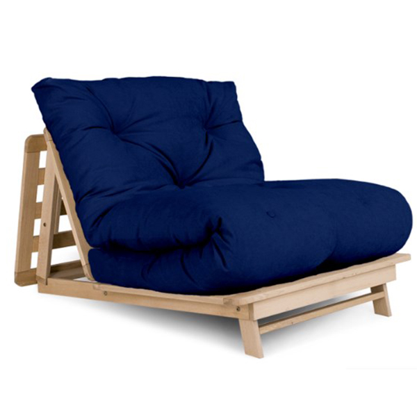 

Кресло футон в гостиную из массива дерева бук Layti Woodman без покрытия/синий
