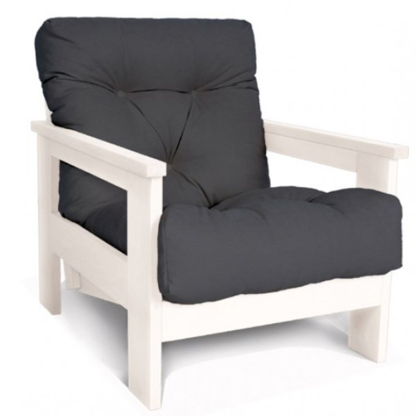 

Кресло в гостиную из массива дерева бук Mexico Woodman белый/пепельный