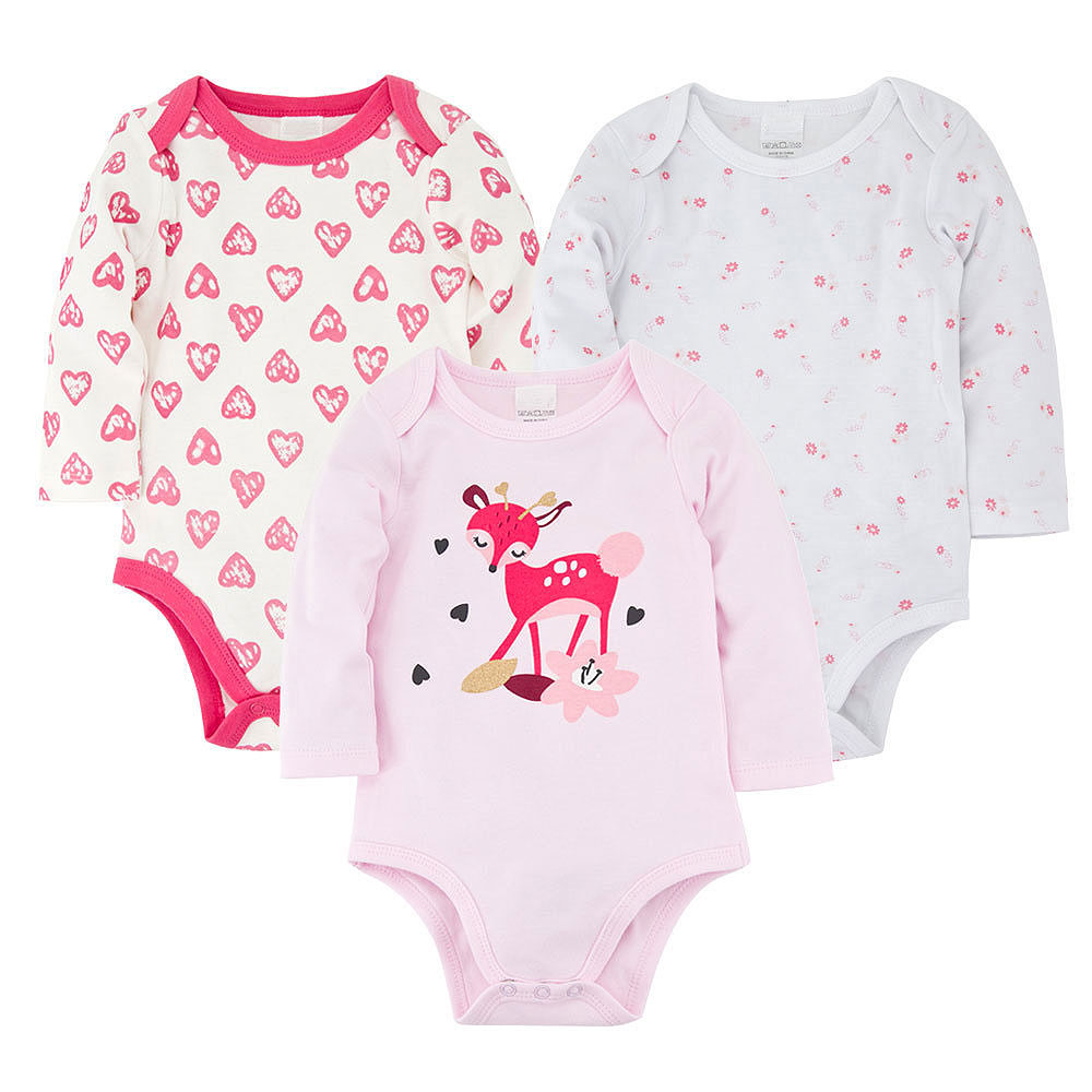 

Боди для девочки Бэмби (3шт.) Berni Kids (56 / 0-3 мес) Розовый (57357)