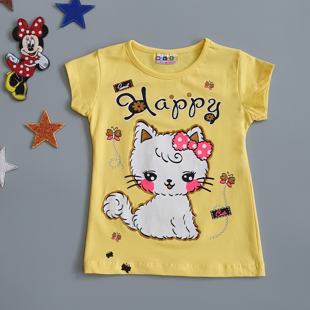 

Футболка "Котенок" Hacali kids для девочки 98-104 см Желтая 18687