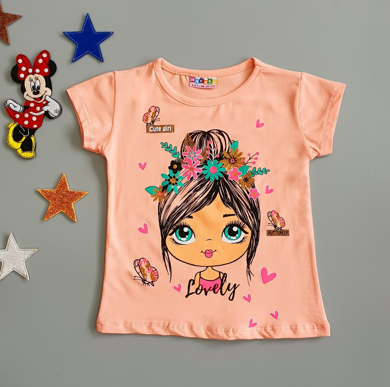 

Футболка Hacali kids для девочки 110-116 см Персиковая 18722