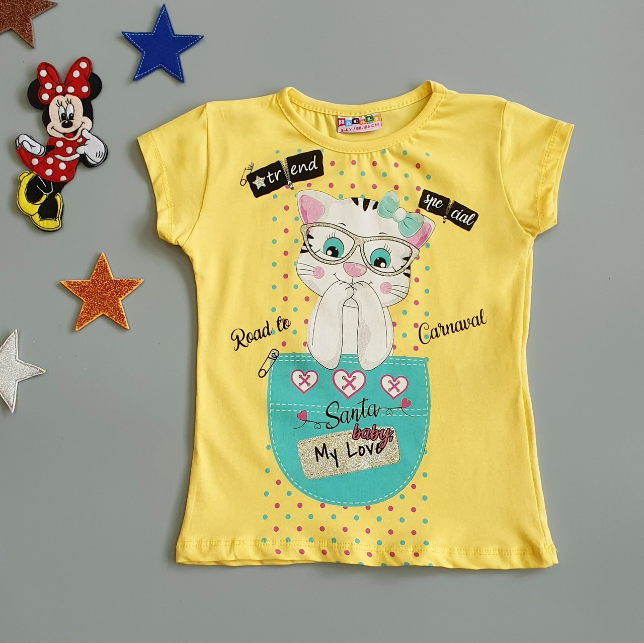 

Футболка "Котик" Hacali kids для девочки 122-128 см Желтая 18712