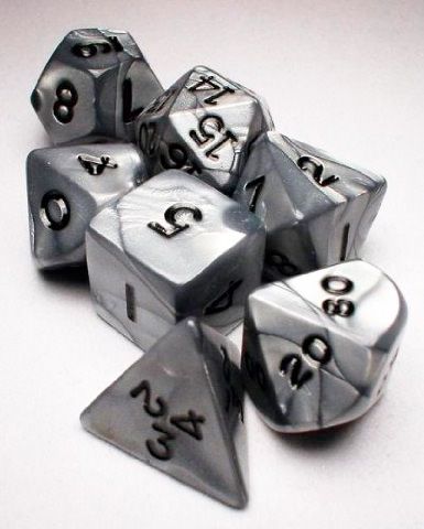 

Koplow games Набор кубиков Перламутр d00, d4, d6, d8, d10, d12, d20 (серебро) (Dice Set Pearl Silver)