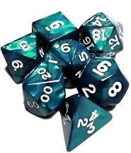 

Koplow games Набор кубиков Перламутр d00, d4, d6, d8, d10, d12, d20 (зелёный) (Dice Set Pearl Green)