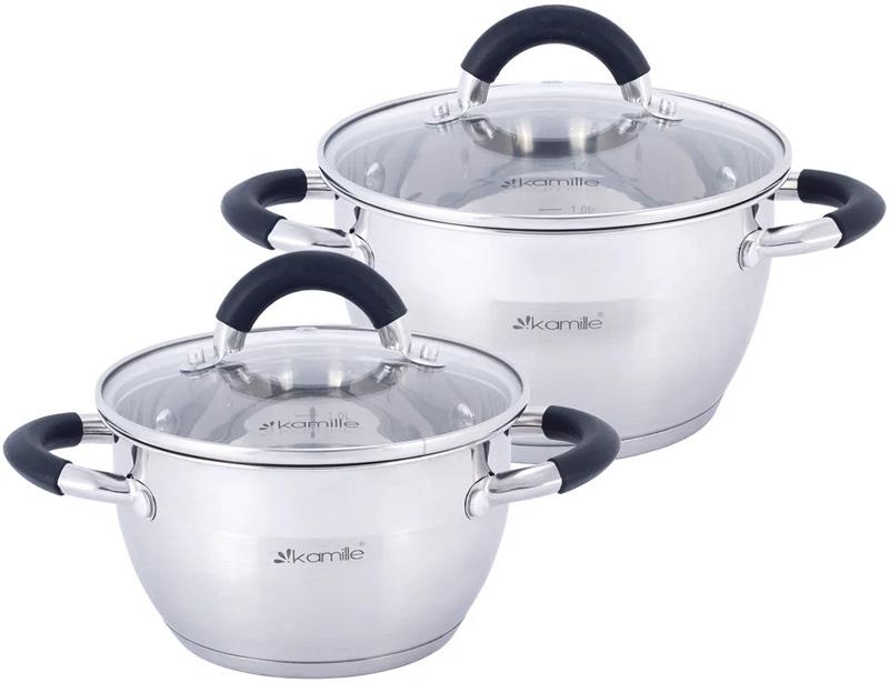 

Набор 2 кастрюли Kamille Marsaili 1.8л, 2.5л с силиконовыми ручками Kamille KM-5753