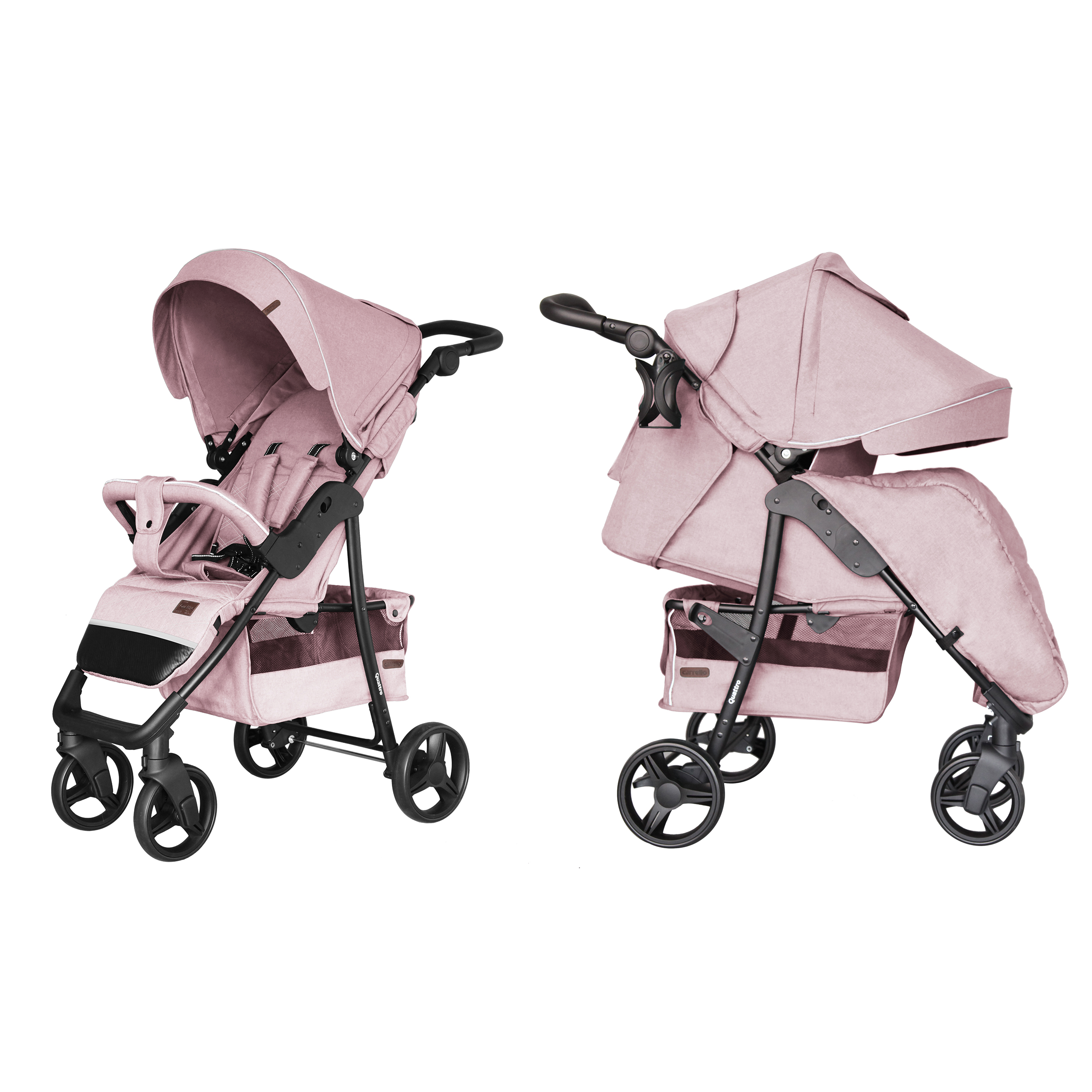 

Коляска прогулочная Carrello Quattro CRL-8502/3 Vanilla Pink с EVA колесами + дождевик M и чехол на ножки