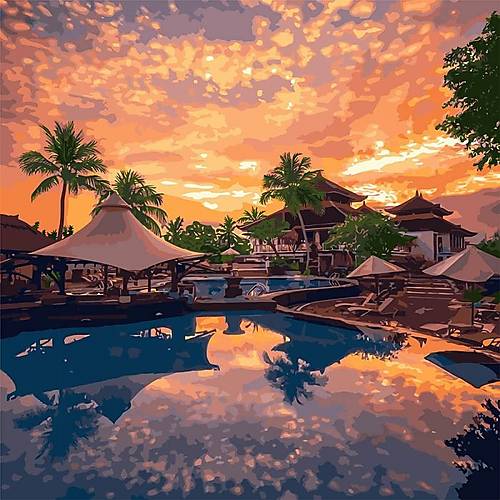 

Картина по номерам "Райский вечер" Идейка (КНО2284)