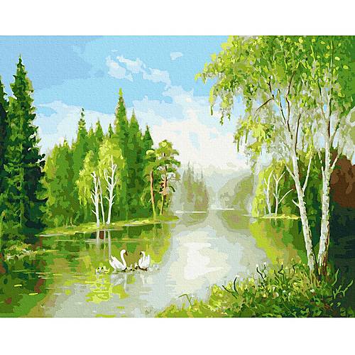 

Картина по номерам "Лебединая пара" Rainbow Art (GX37157)