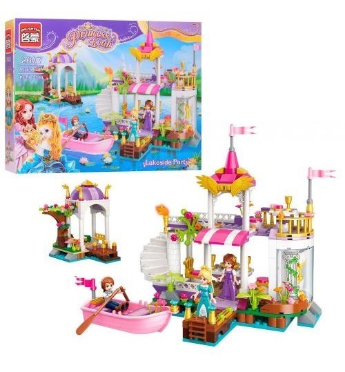 

​Конструктор Brick 2607 Замок Принцессы, Лодка, Фигурки, 394 дет, 41-30-6,5см