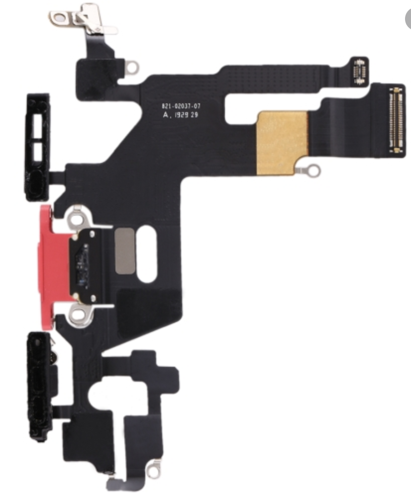 

Шлейф для iPhone 11, с разъемом зарядки, с микрофоном, красный, Original (PRC)