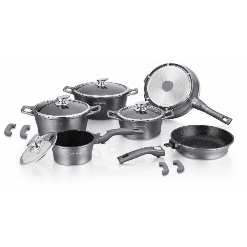

Набор кастрюль Royalty Line RL-ES2014M silver 14 предметов