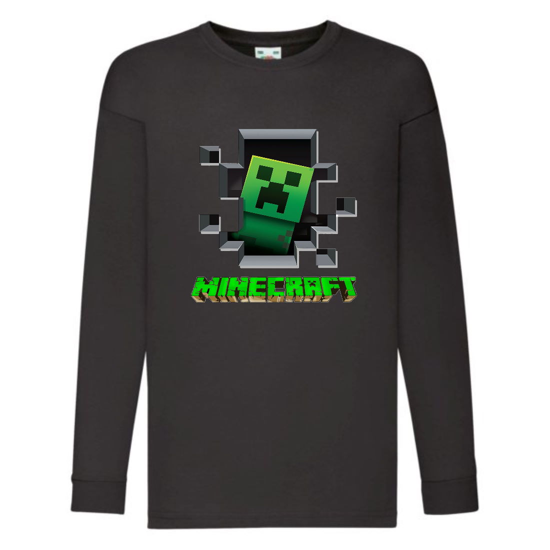 

Лонгслив реглан Майнкрафт 3 (Minecraft) черный (MNC blc 3) 104 см