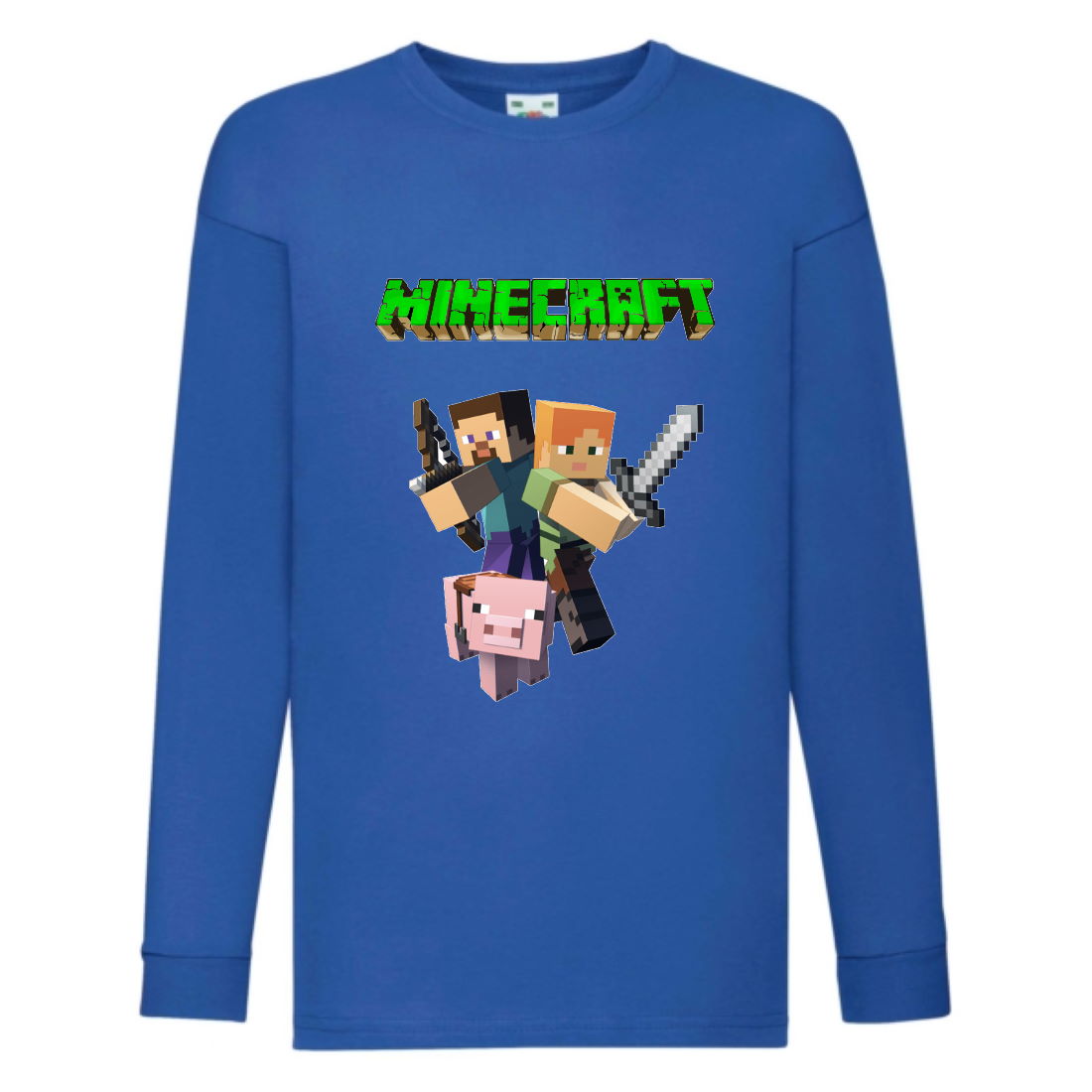 

Лонгслив реглан Майнкрафт 4 (Minecraft) синий (MNC blu 4) 104 см