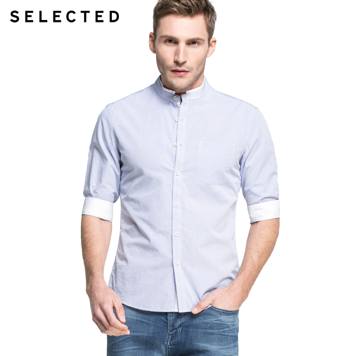 

Сорочка Selected 416231006033 XXL білий з синім