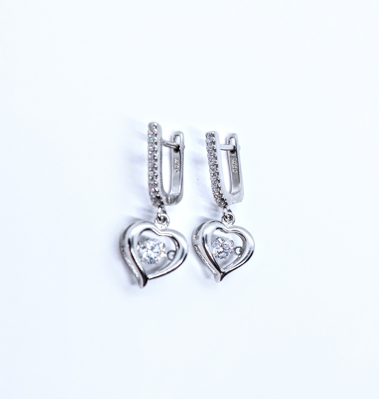 

Серьги висячие сердцем 72240
