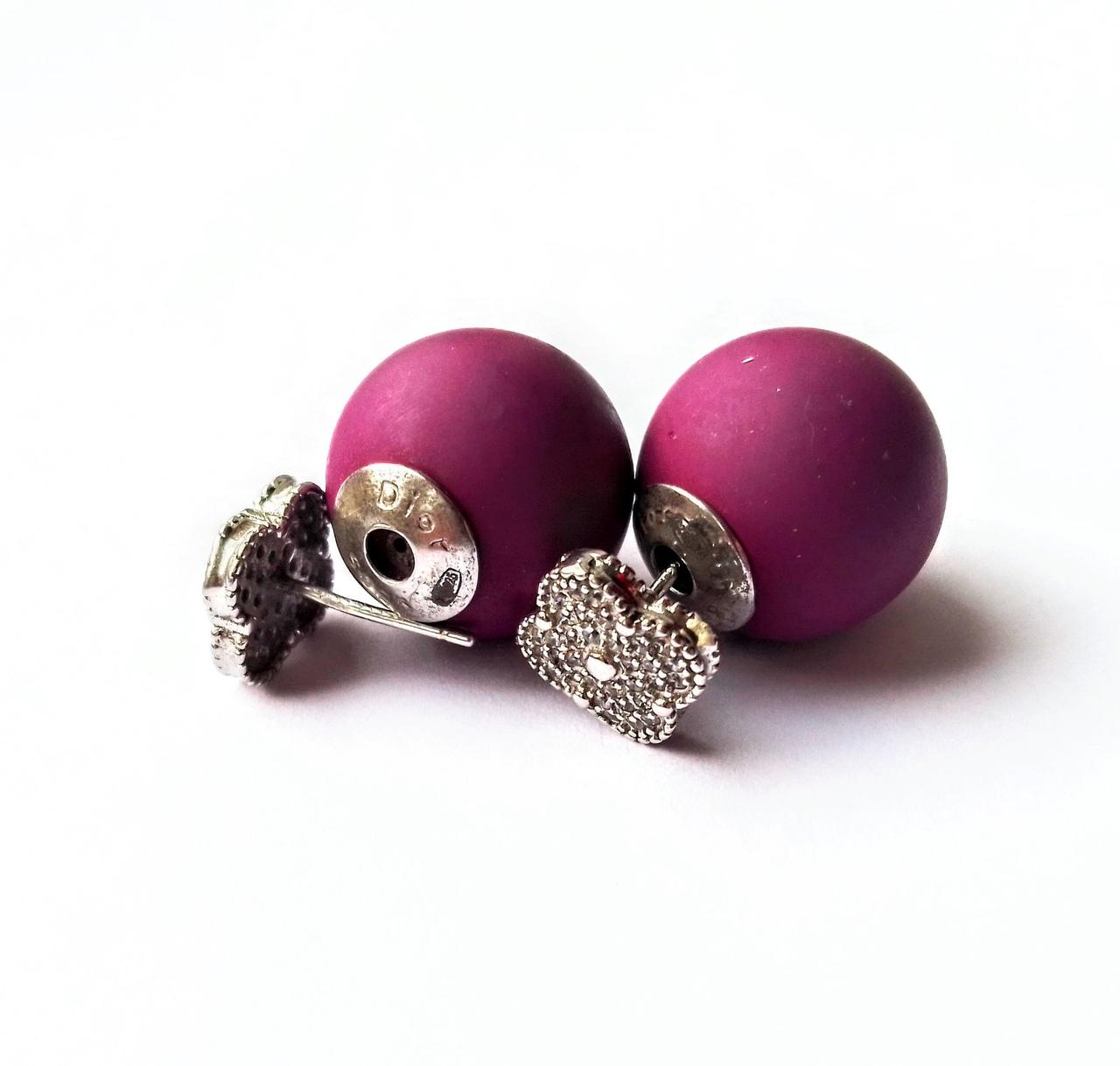 

Серебряные серьги в стиле Dior 043378