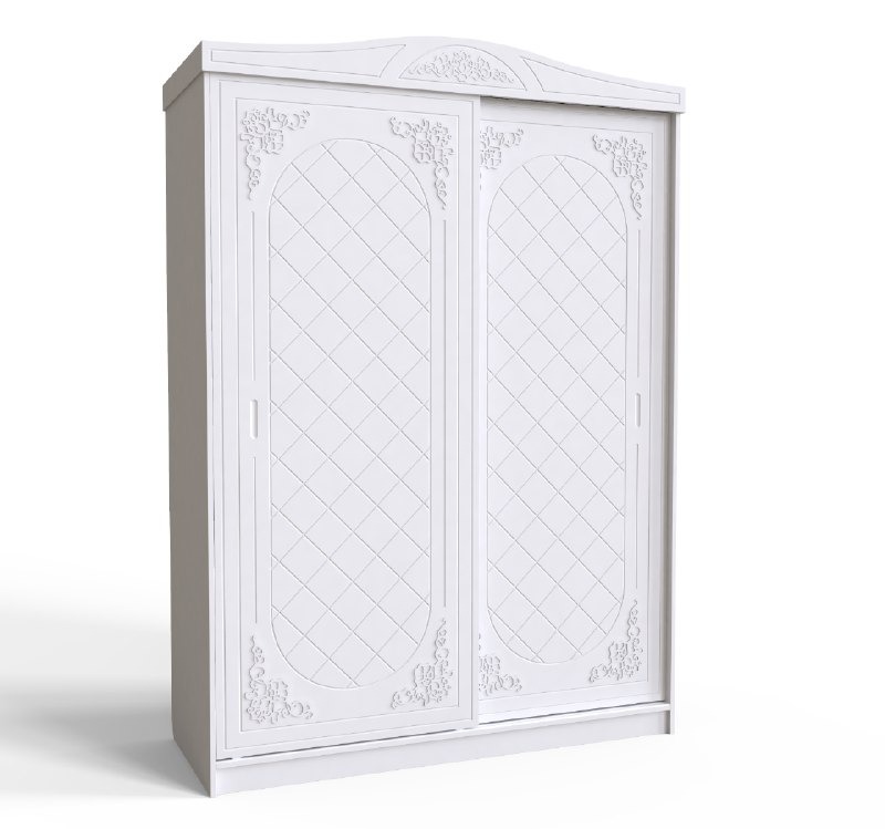 

Шкаф-купе двухдверный Amelie 1536x2160x600 ЛДСП аляска/МДФ белый суперматовый цвет Artinhead