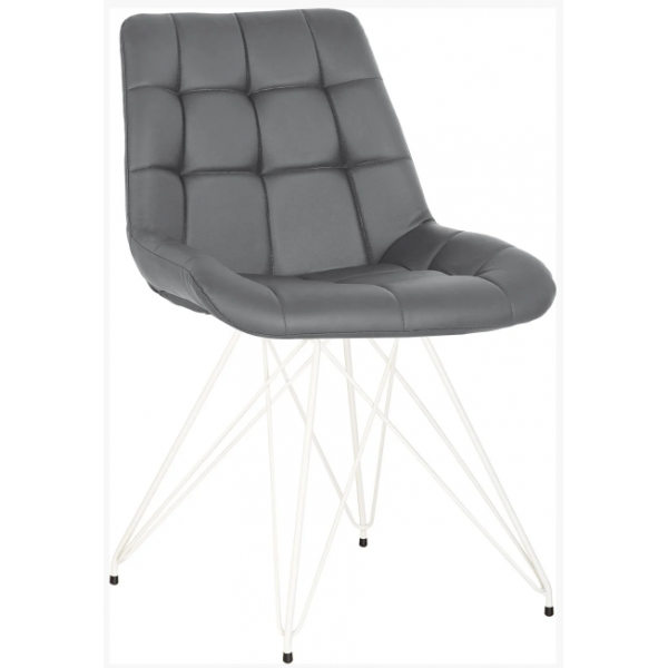 

Стул кухонный NICOLE LF white металл + кожзам Есо-70 цвет Тёмно-серый Новый Стиль
