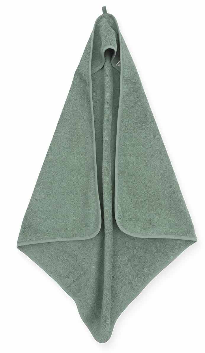 

Махровое бархатное детское полотенце Jollein Жоллейн Ash Green с капюшоном 75×75 см (534-514-00095)