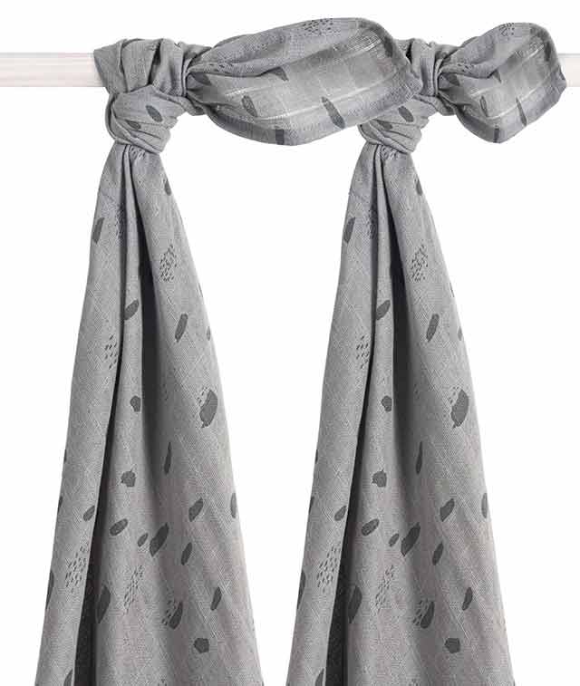 

Набор муслиновых пеленок Jollein Жоллейн Dark Grey Spot 115×115 см 2 шт (535-852-65347)