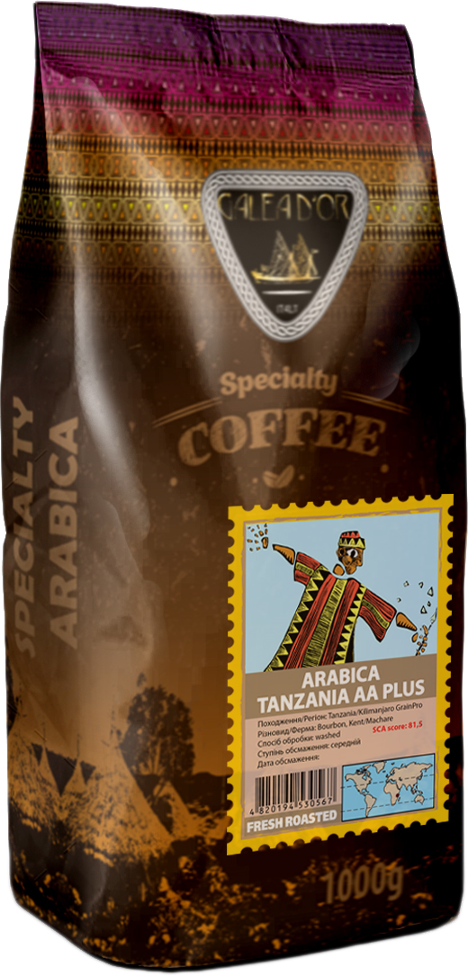 Акція на Кофе в зернах Galeador Арабика Танзания АА 1 кг (4820194530567) від Rozetka UA