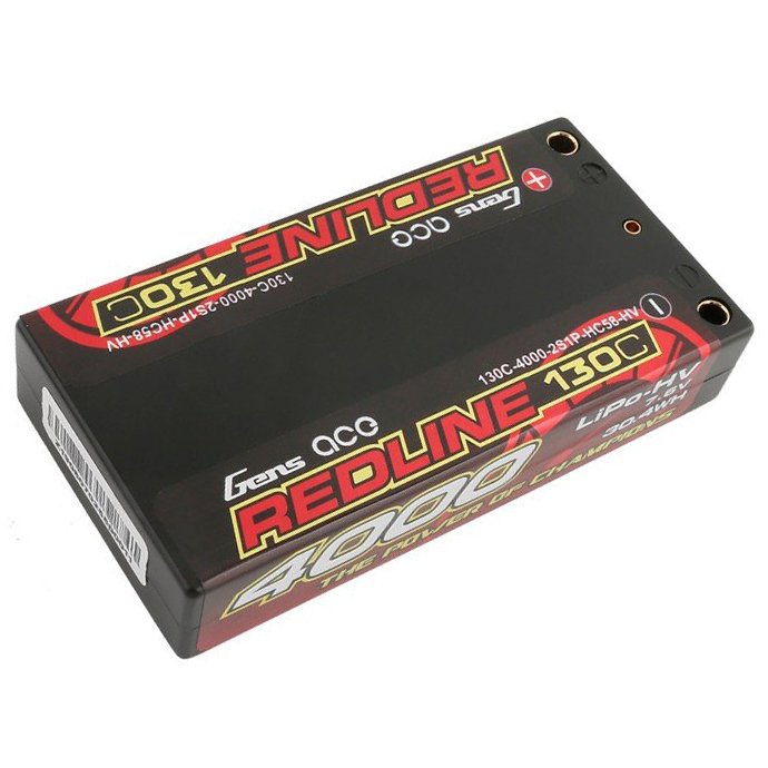 

Аккумулятор Gens Ace LiPO HV 7,6В 4000мАч 2S 130C 93х47х18мм 147г Bullet 4mm (B-RL-130C-4000-2S1P-HC-58-HV)