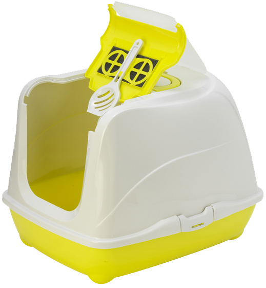 

Туалет закрытый для кошек Moderna Flip Cat Jumbo 58х45х42 см Лимонный