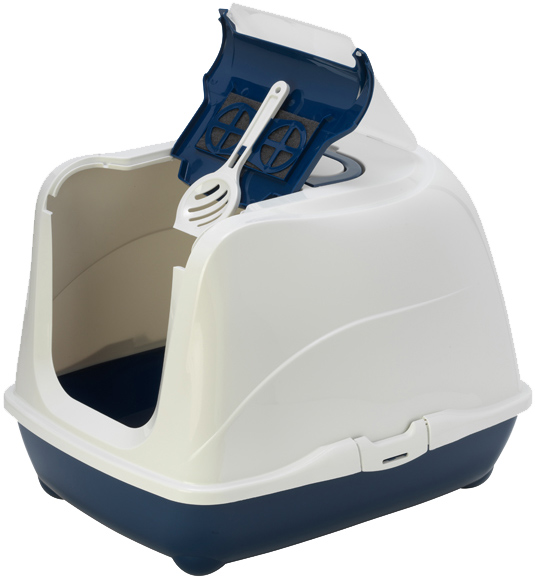 

Туалет закрытый для кошек Moderna Flip Cat Jumbo 58х45х42 см Темно-синий