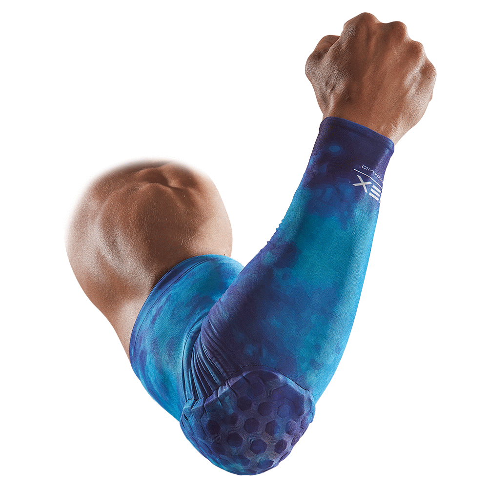 

Компрессионный рукав с защитой (Двухсторонний) McDavid Hex Reversible Arm Sleeve(6500PR(Tie Dye)) L Синий