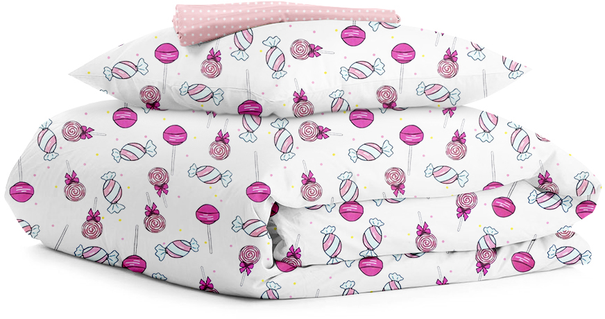 

Комплект натурального постельного белья Cosas 155х215 Lollipops_DropRose