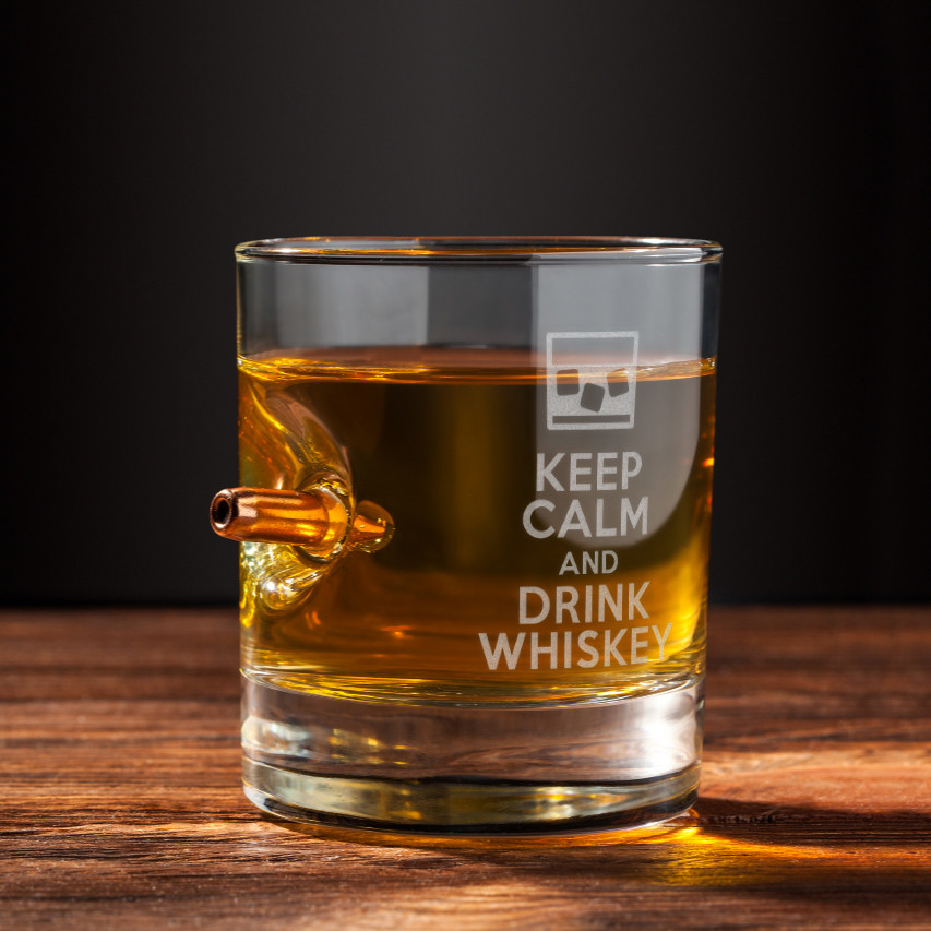 

Стакан для виски с пулей Keep calm and drink whiskey 300 мл (7614)